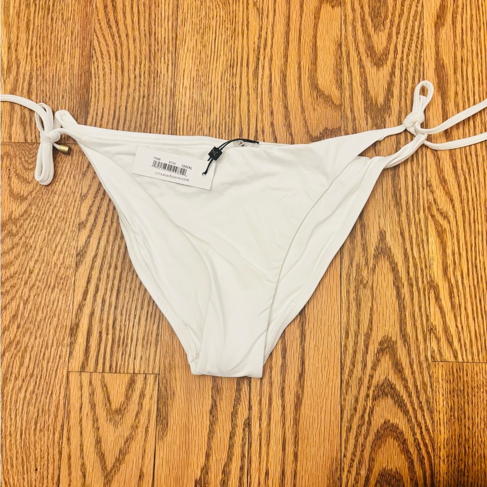 Vitamin A White Tie-Side Bikini Bottom